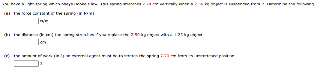 Solved You have a light spring which obeys Hooke's law. This | Chegg.com