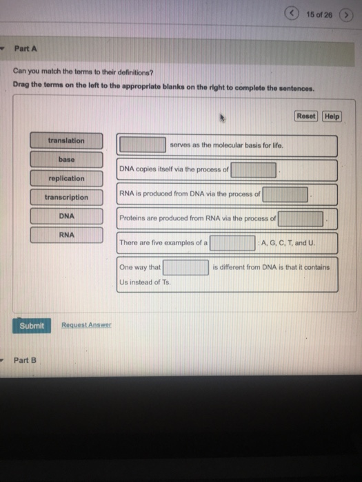 Solved 150126 ③ Part A Can you match the terms to their | Chegg.com