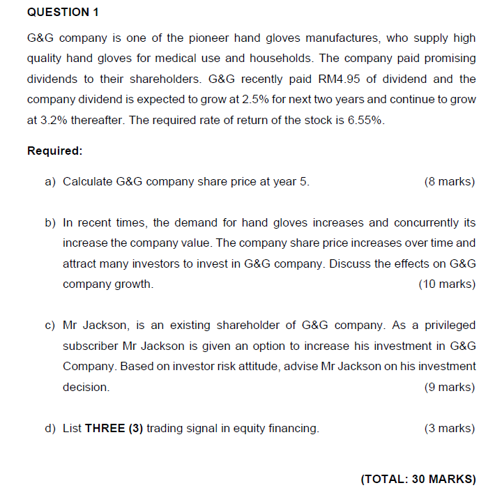 Solved Question 1 G G Company Is One Of The Pioneer Hand Chegg Com