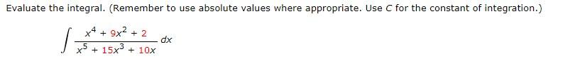 Solved Evaluate the integral. (Remember to use absolute | Chegg.com