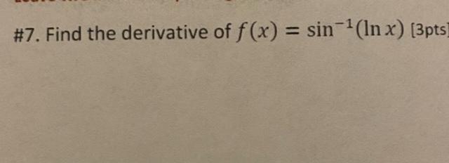 derivative of sin ln x 3 1 ))