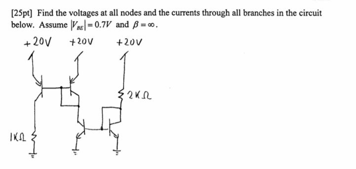 Solved [25pt] Find the voltages at all nodes and the | Chegg.com