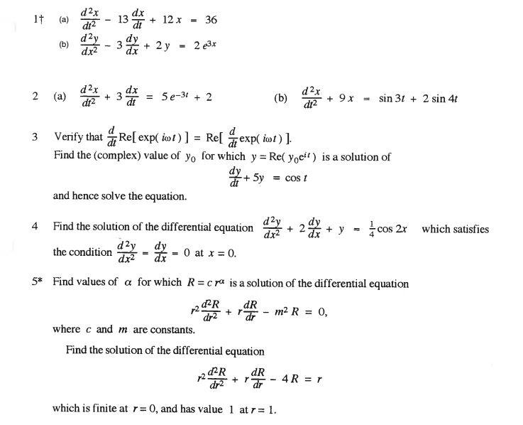 Solved Find the solution to all the ordinary diffirential | Chegg.com