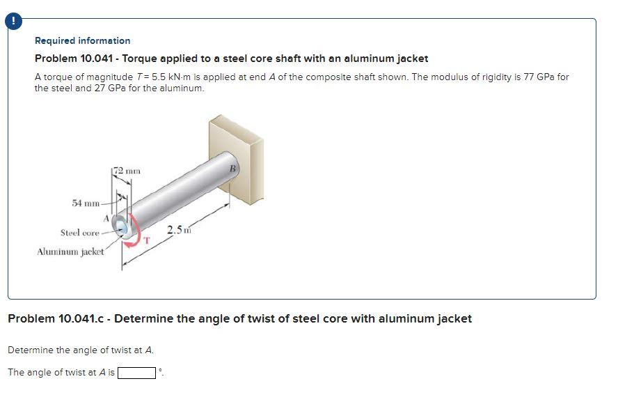 Solved Required information Problem 10.041 - Torque applied | Chegg.com