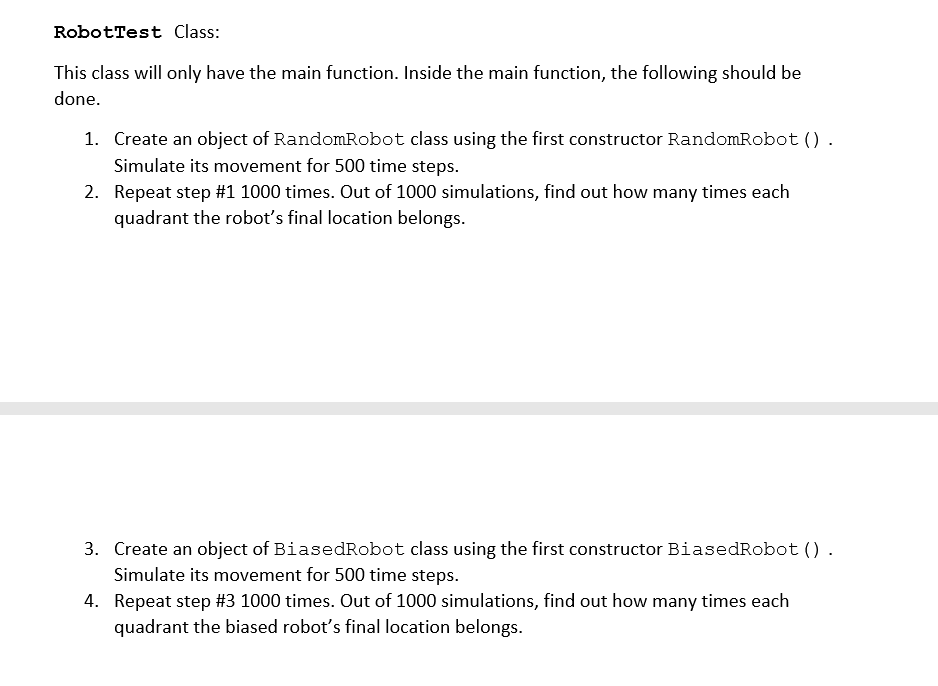 Robot Movement Llr Java Program Question Paper Solved In this assignment, you will simulate the motion of a | Chegg.com