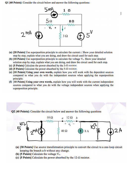 Solved Q1 [60 Points]: Consider the circuit below and answer | Chegg.com