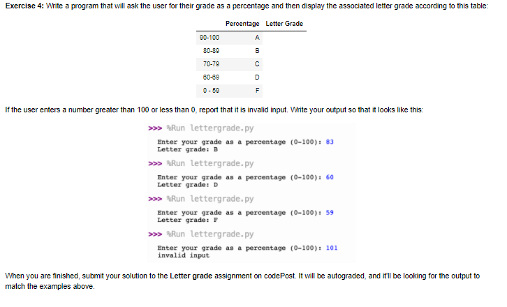 Solved Exercise 4: Write a program that will ask the user | Chegg.com