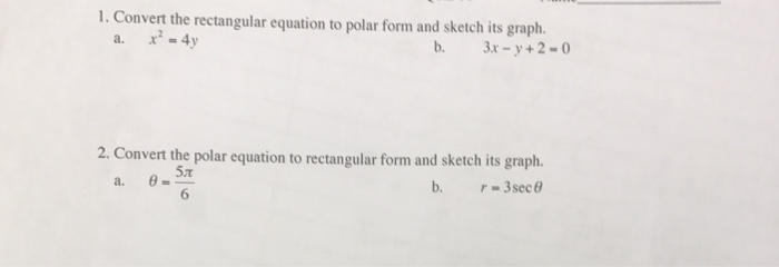 Solved convert the rectangular equation to polar form and chegg