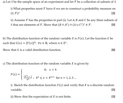 Solved a) Let S be the sample space of an experiment and let | Chegg.com