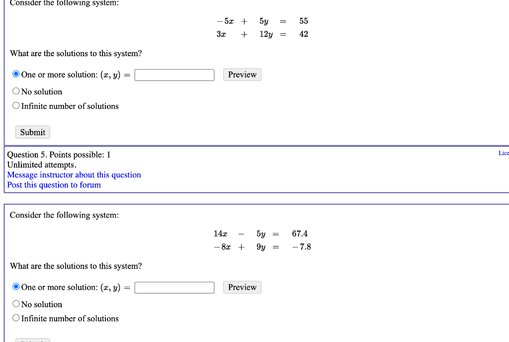 Solved Consider The Following System: What Are The Solutions | Chegg.com