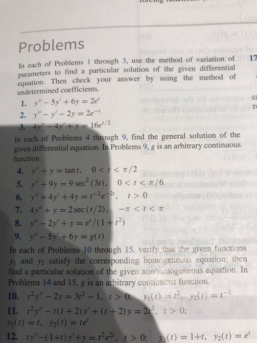 Solved Problems 17 In each of Problems 1 through 3, use the | Chegg.com