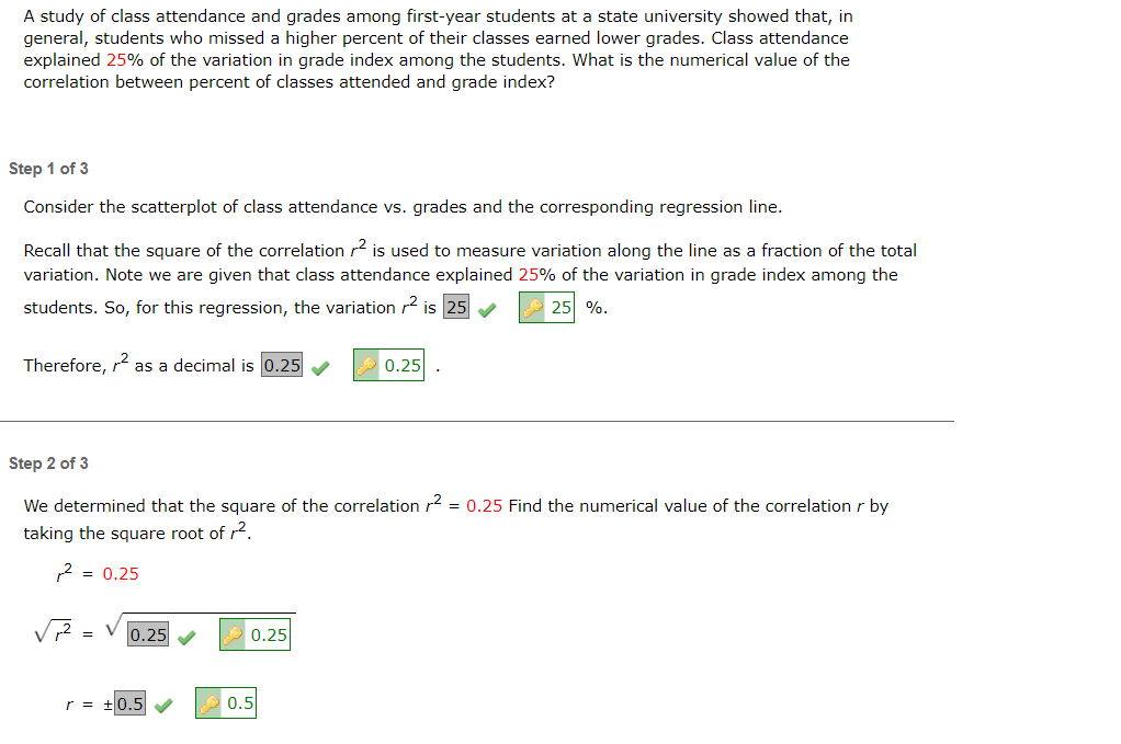 Solved A study of class attendance and grades among