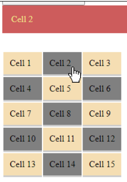 Cell 2
Cell 1
Cell 4
Cell 7
Cell 2
Cell 5
Cell 8
Cell 3
Cell 13 Cell 14.
Cell 6
Cell 9
Cell 10 Cell 11 Cell 12
Cell 15