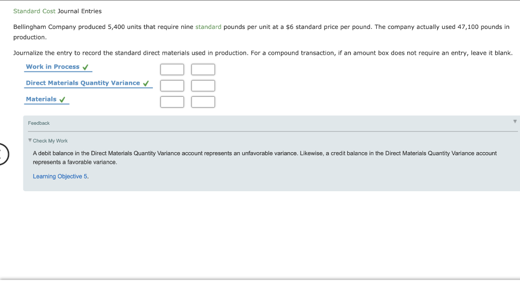 Solved Standard Cost Journal Entries Bellingham Company