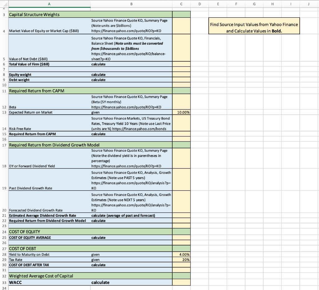 A 3 Capital Structure Weights 4 Market Value Of 5926