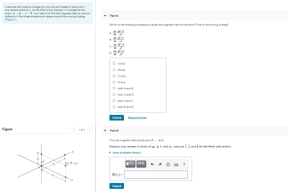 Solved A Particle With Positive Charge Q Is Moving With Chegg Com