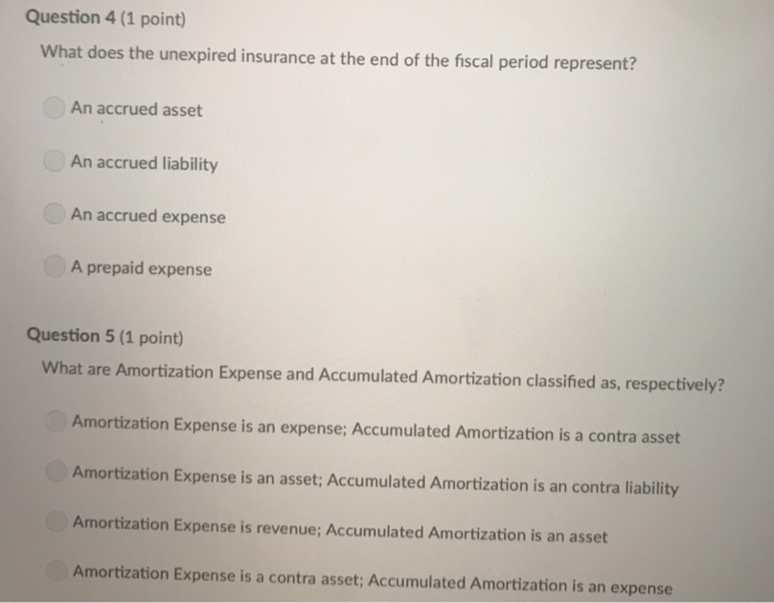 Solved Question 4 (1 point) What does the unexpired