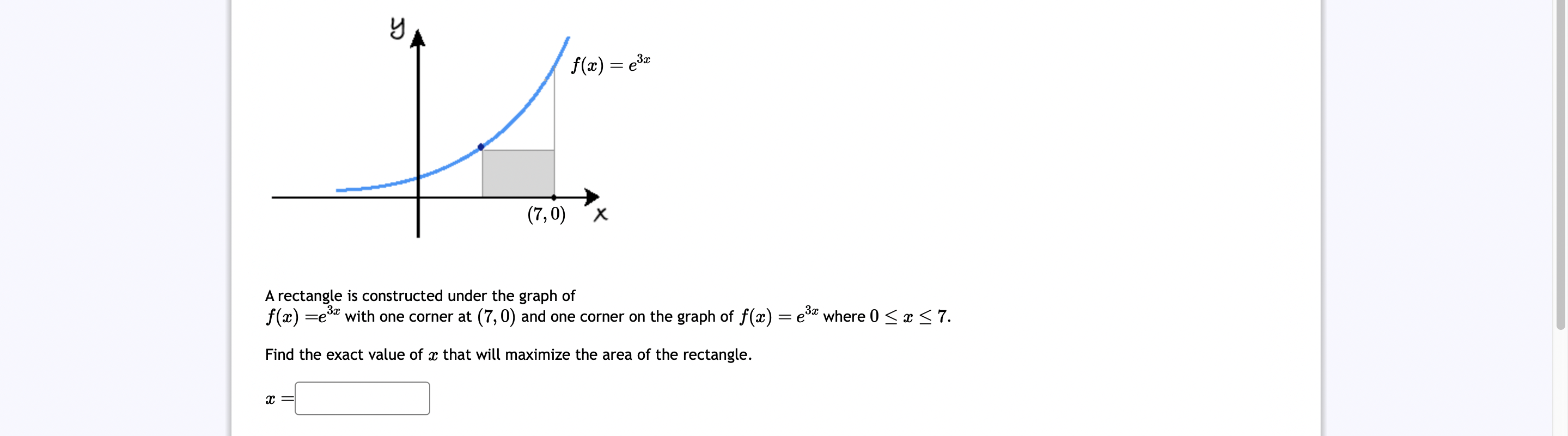 Solved A rectangle is constructed under the graph of | Chegg.com