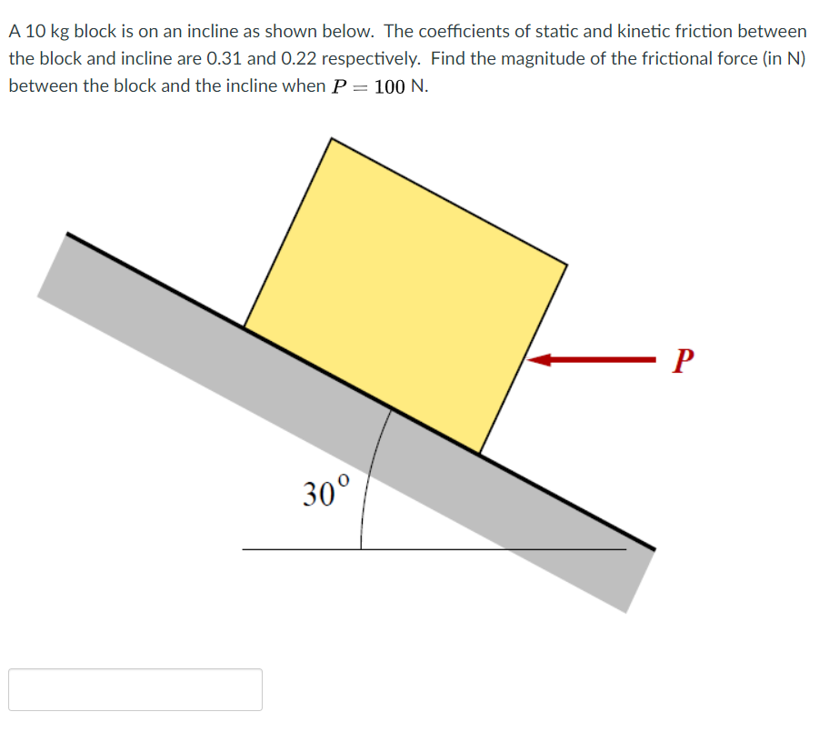 Solved A Kg Block Is On An Incline As Shown Below The Chegg Com