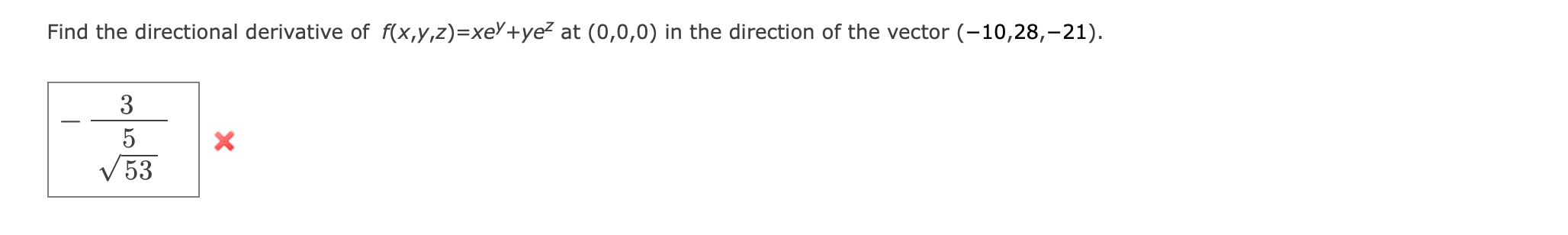 derivative of e x y z