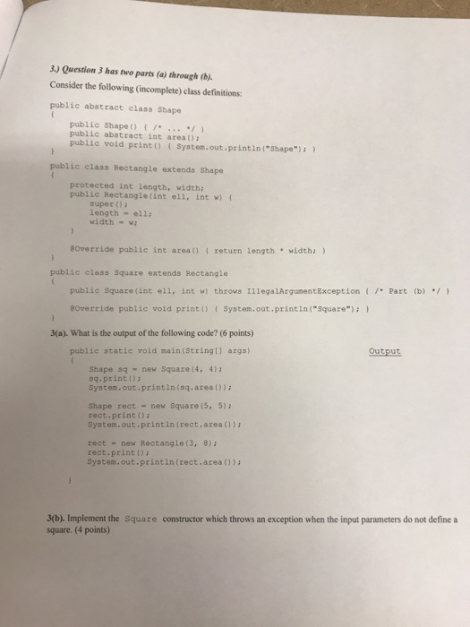 Solved 3.) Question 3 has two parts (a) through (b) Consider | Chegg.com