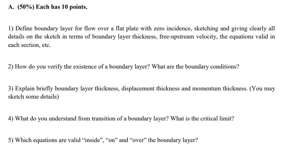 Solved A. (50\) Each has 10 points. 1) Define boundary