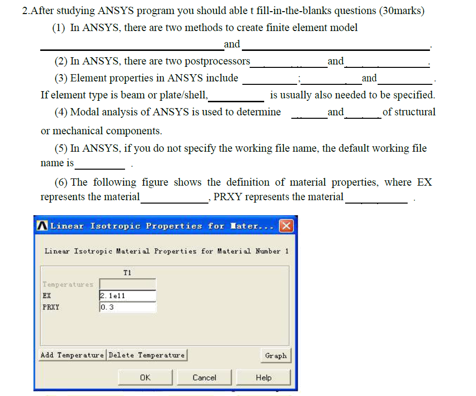 Solved 2. After studying ANSYS program you should able t | Chegg.com