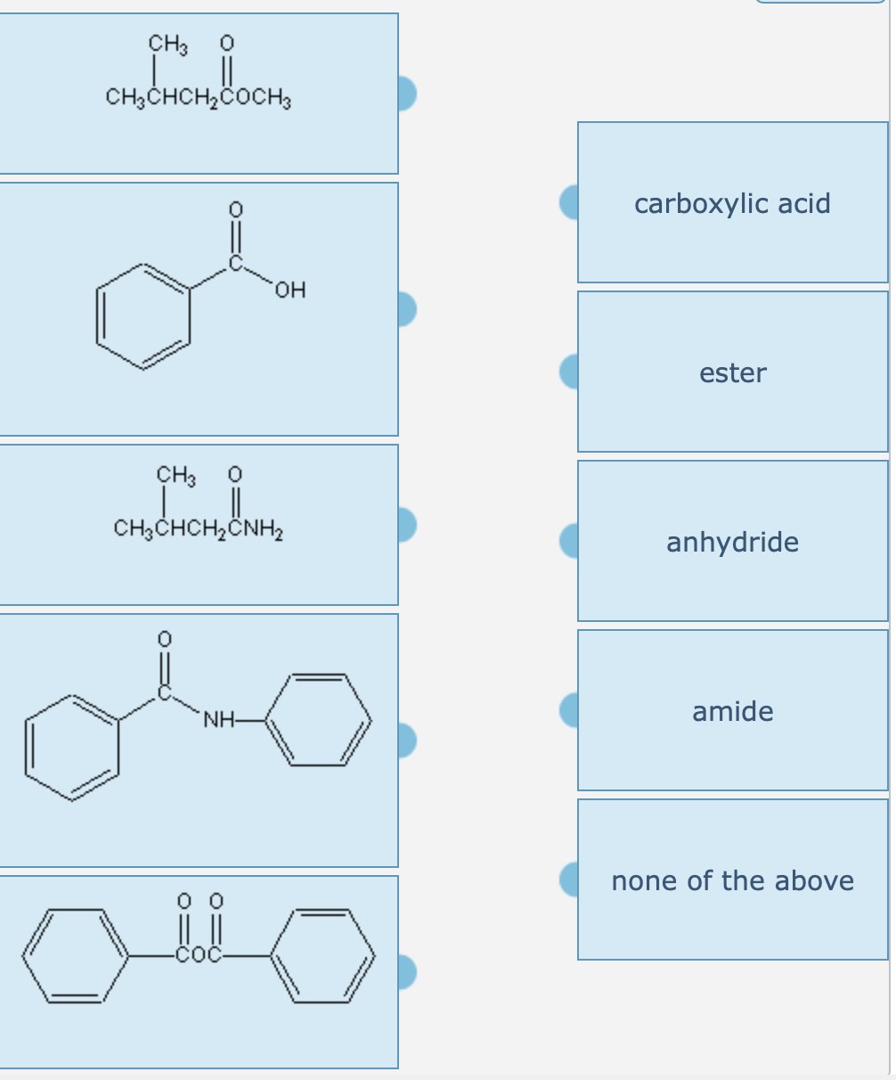 Solved Match each structural formula on the left to a | Chegg.com