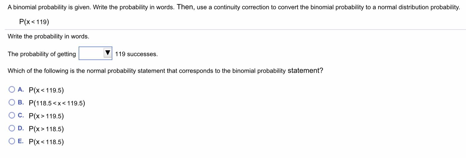 Solved A binomial probability is given. Write the | Chegg.com