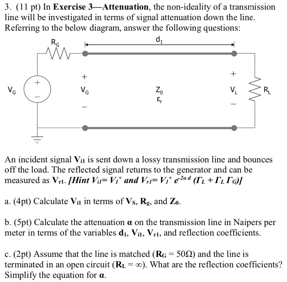 3. (11 pt) In Exercise 3—Attenuation, the