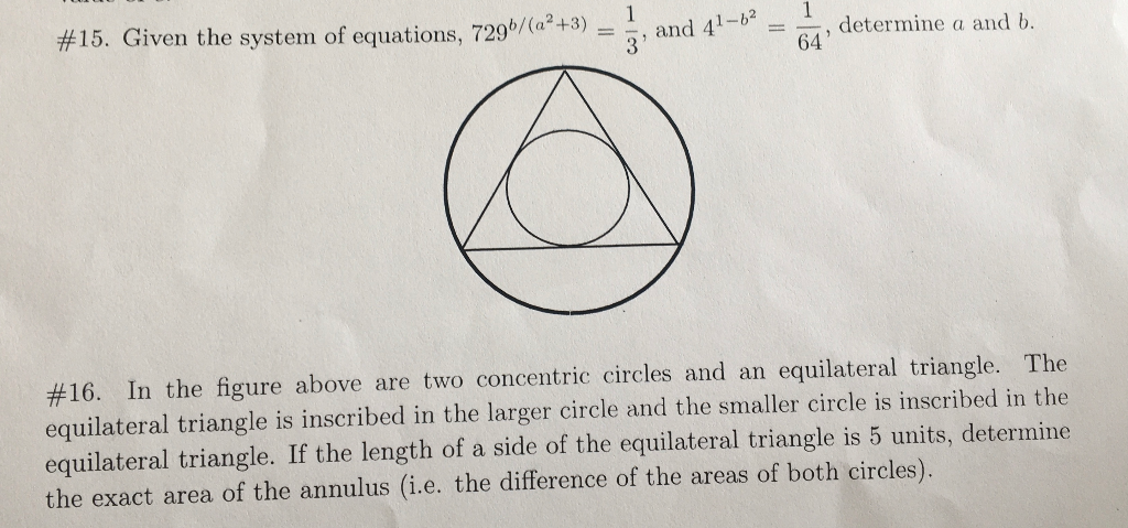 Solved 1 and 41-62 determine a and b. 9 #15. Given the | Chegg.com