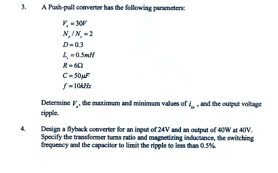 Solved Tutorial 2 Isolated Converter Flyback and Pushpull