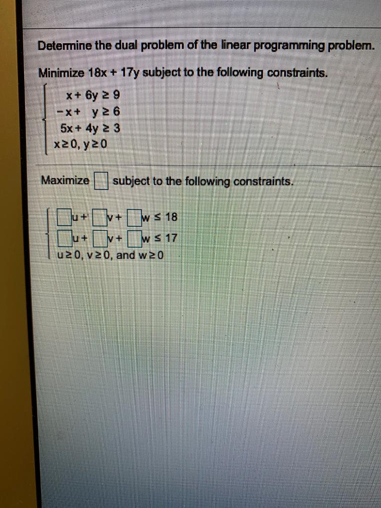 Solved Determine the dual problem of the linear programming | Chegg.com
