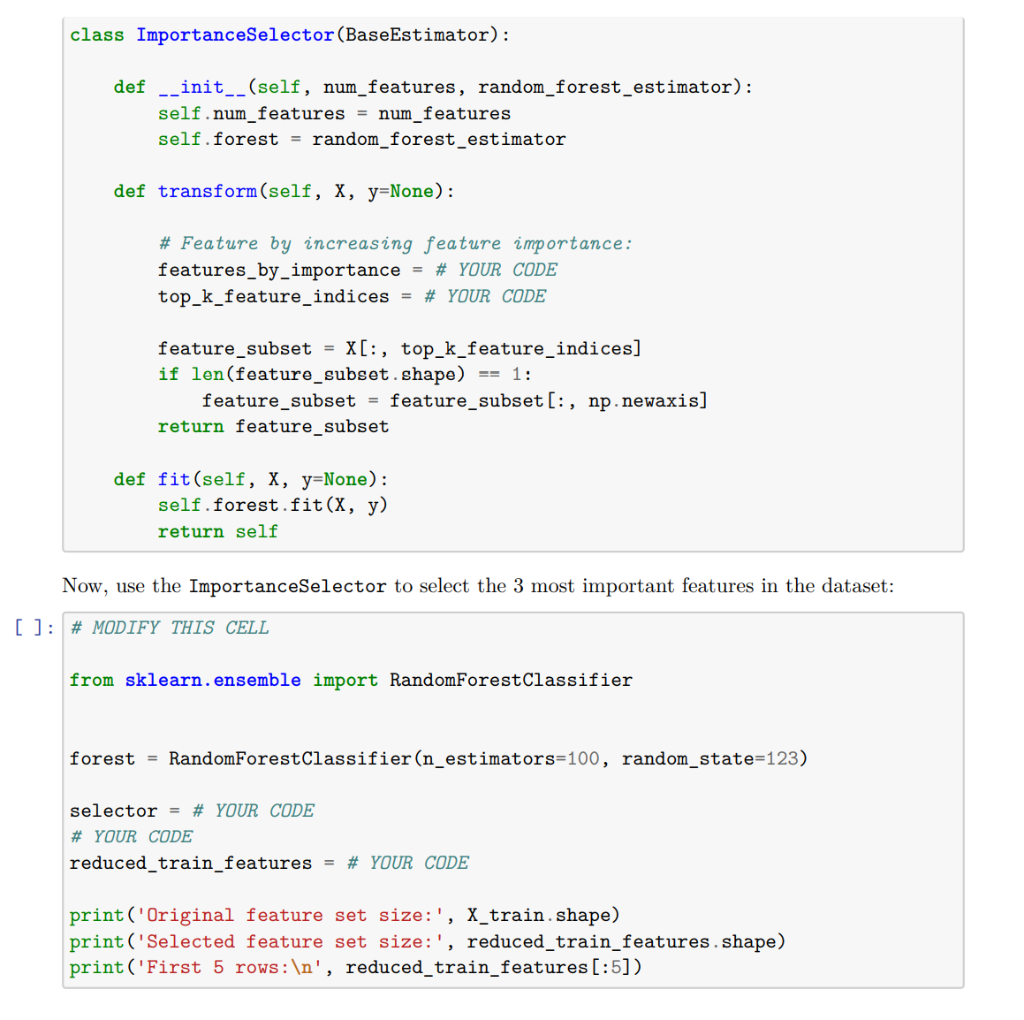Data Science Please fill in the correct python code | Chegg.com