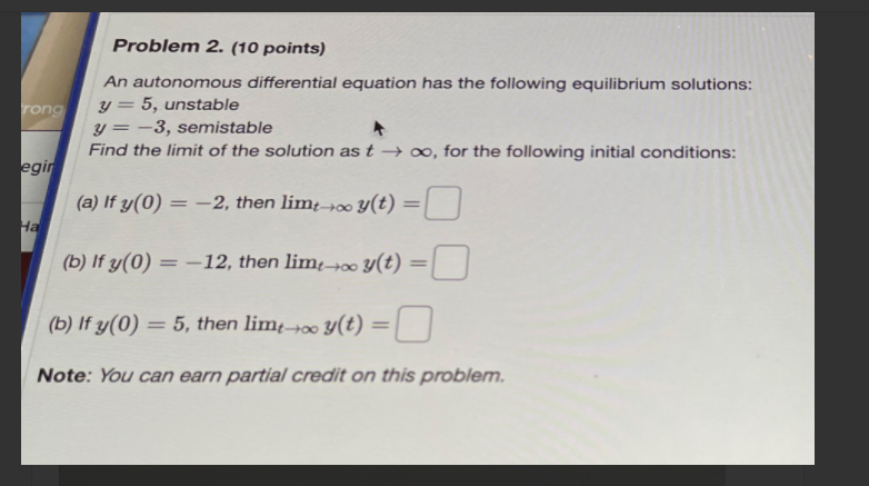 Solved Problem 2. (10 points) rong An autonomous | Chegg.com