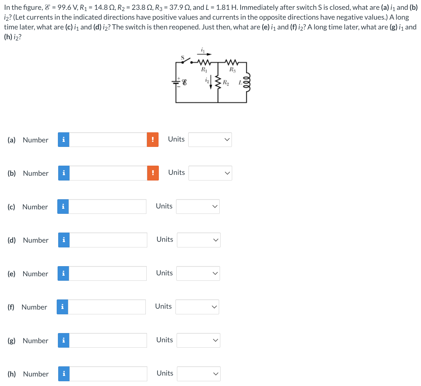 Solved In the figure, E=99.6 V,R1=14.8Ω,R2=23.8Ω,R3=37.9Ω,