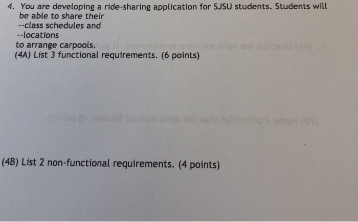 Solved 4. You are developing a ride-sharing application for | Chegg.com