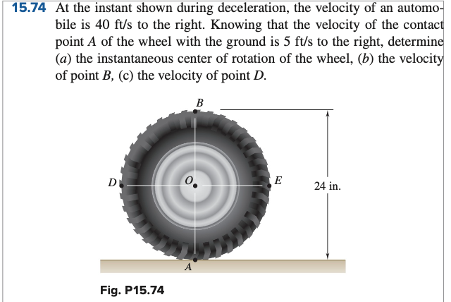 Solved 5.74 At The Instant Shown During Deceleration, The | Chegg.com