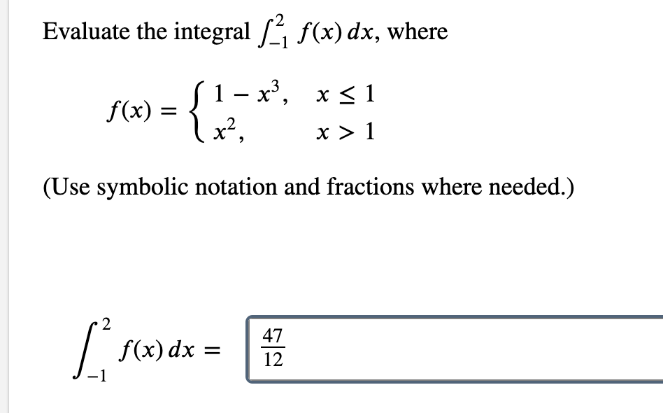 Dx Symbol Math Solved Evaluate the integral ∫-12f(x)dx, | Chegg.com