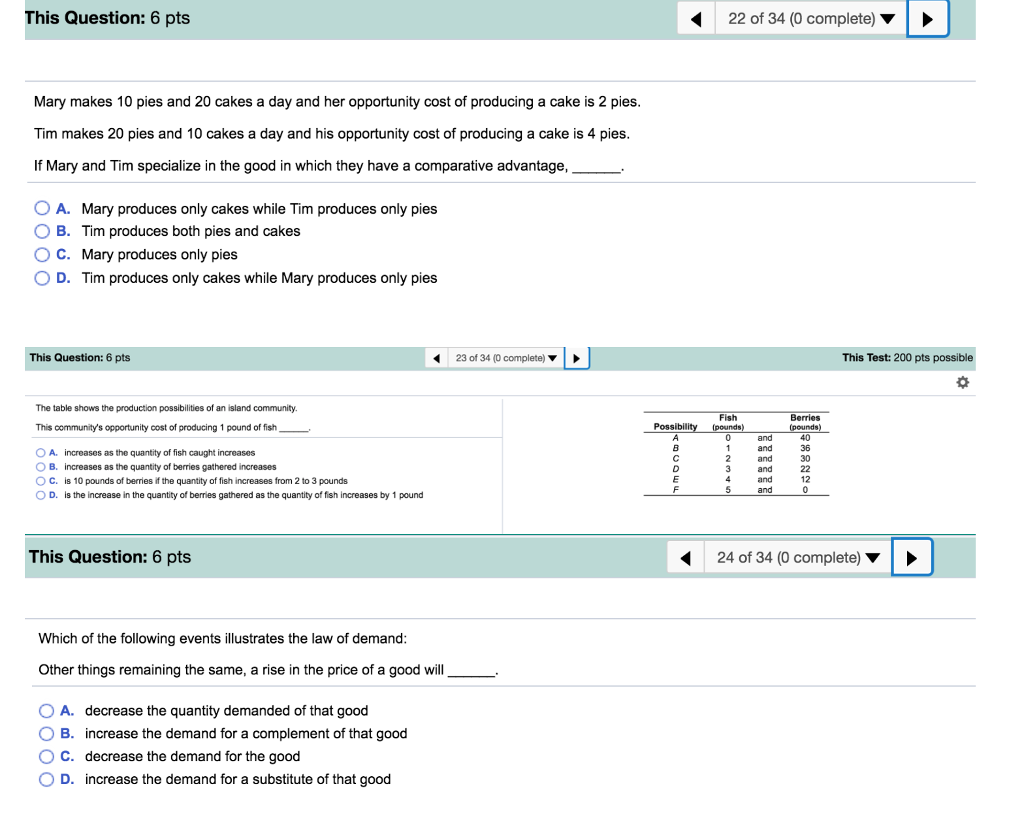 Solved This Question: 6 Pts 22 Of 34 (0 Complete) Mary Makes | Chegg.com