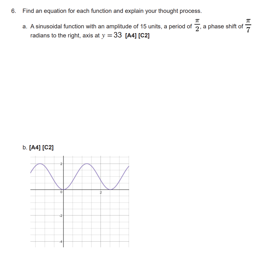 Solved Find an equation for each function and explain your | Chegg.com