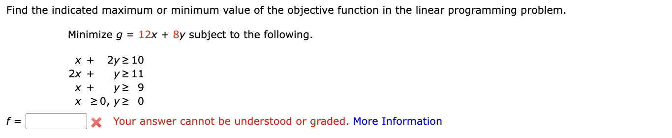 Solved Find the indicated maximum or minimum value of the | Chegg.com