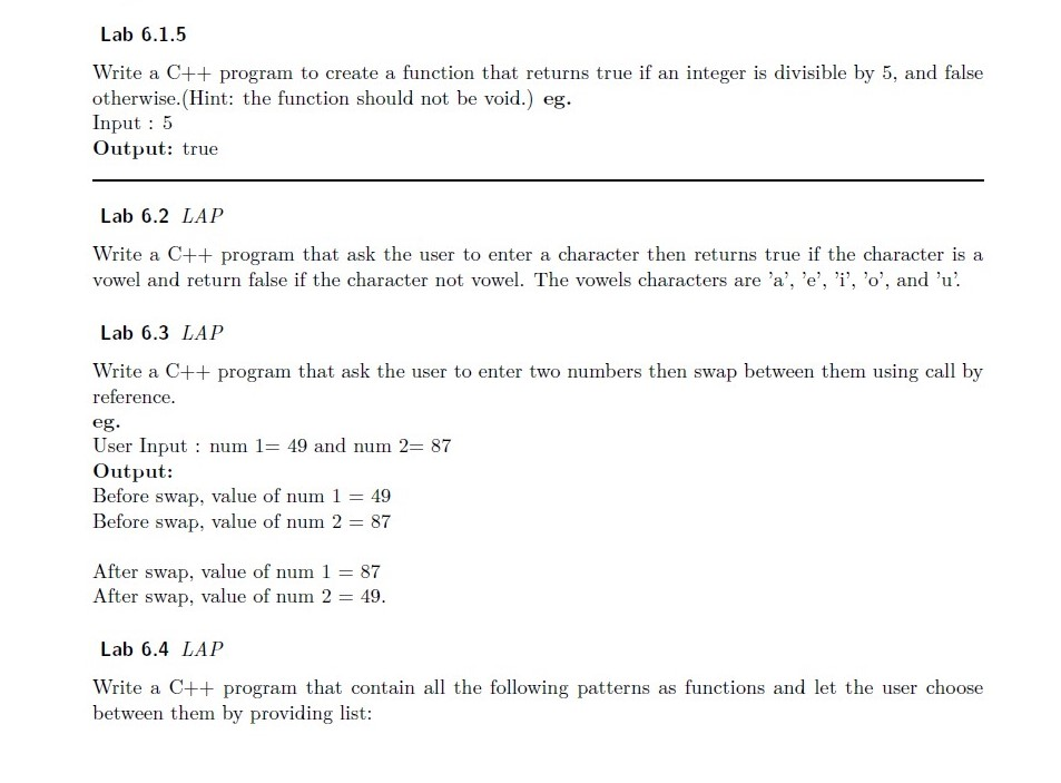 Solved Lab 6.1.5 Write a C++ program to create a function | Chegg.com