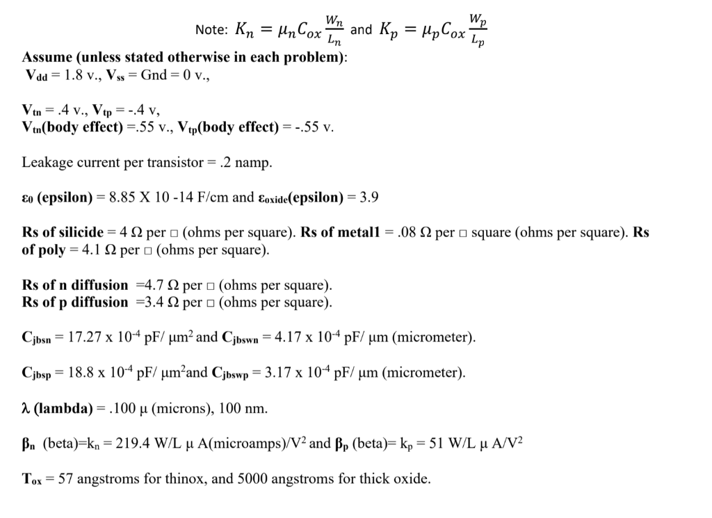 Solved Wn Wp Note Kn Un Cox And Kp Mp Cox7 Ln Lp Ass Chegg Com