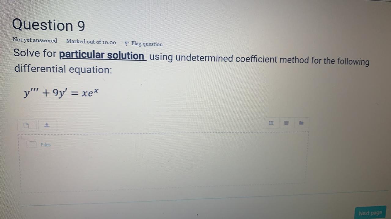 Solved Question 9 Not yet answered Marked out of 10.00 P | Chegg.com
