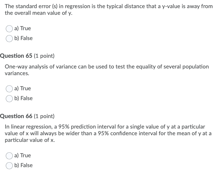 Solved The Standard Error (s) In Regression Is The Typical | Chegg.com