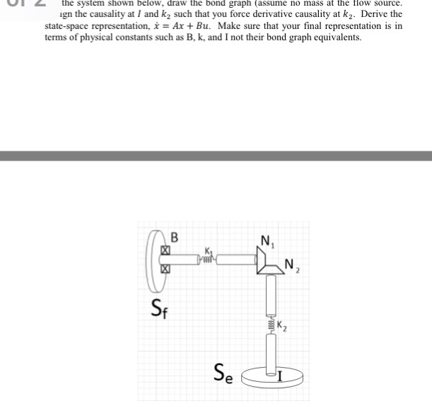 Solved the system shown below, draw the bond graph (assume | Chegg.com