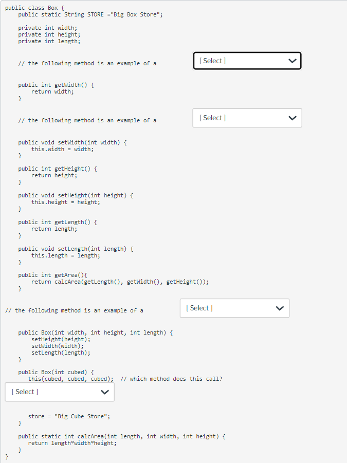 Solved Options are either: accessor, mutator, constructor, | Chegg.com