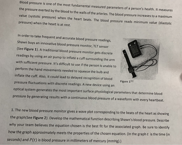 Solved Blood pressure is one of the most fundamental | Chegg.com