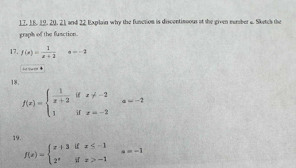Solved 17,18,39,213,21 and 2 Explain why the function is | Chegg.com